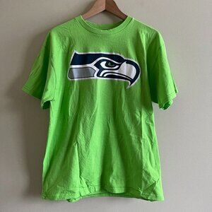 NFL Team Apparel Green Seattle Seahawks' Russell Wilson 3 Tee Shirt Top‎ Mens L